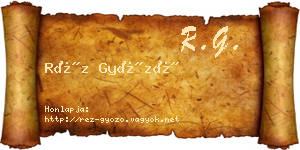 Réz Győző névjegykártya